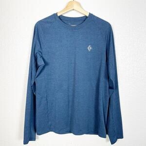 Black Diamond Mens Lightwire Long Sleeve Crew Neck Tech Tee Blue Size Medium